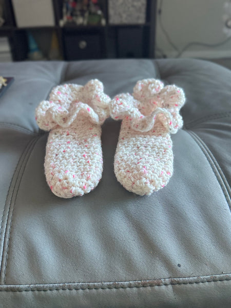 Pink Confetti Ruffle Footies