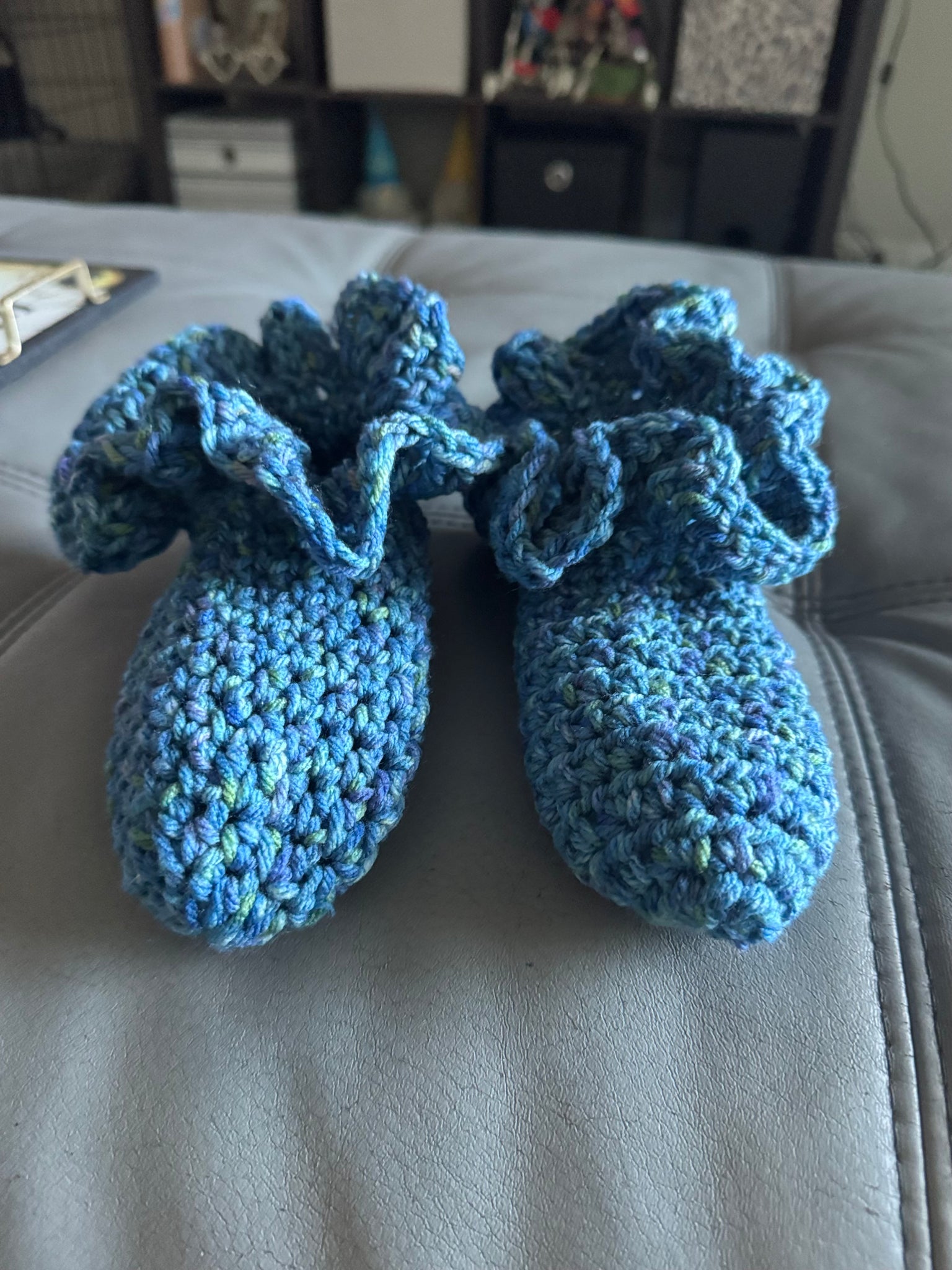 Blue/Green Ruffle Footies