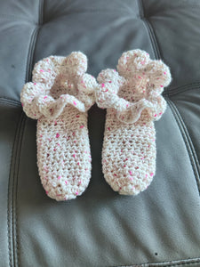 Pink Confetti Ruffle Footies