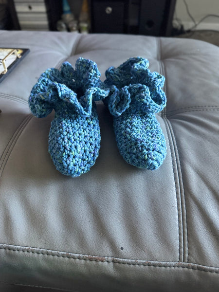 Blue/Green Ruffle Footies