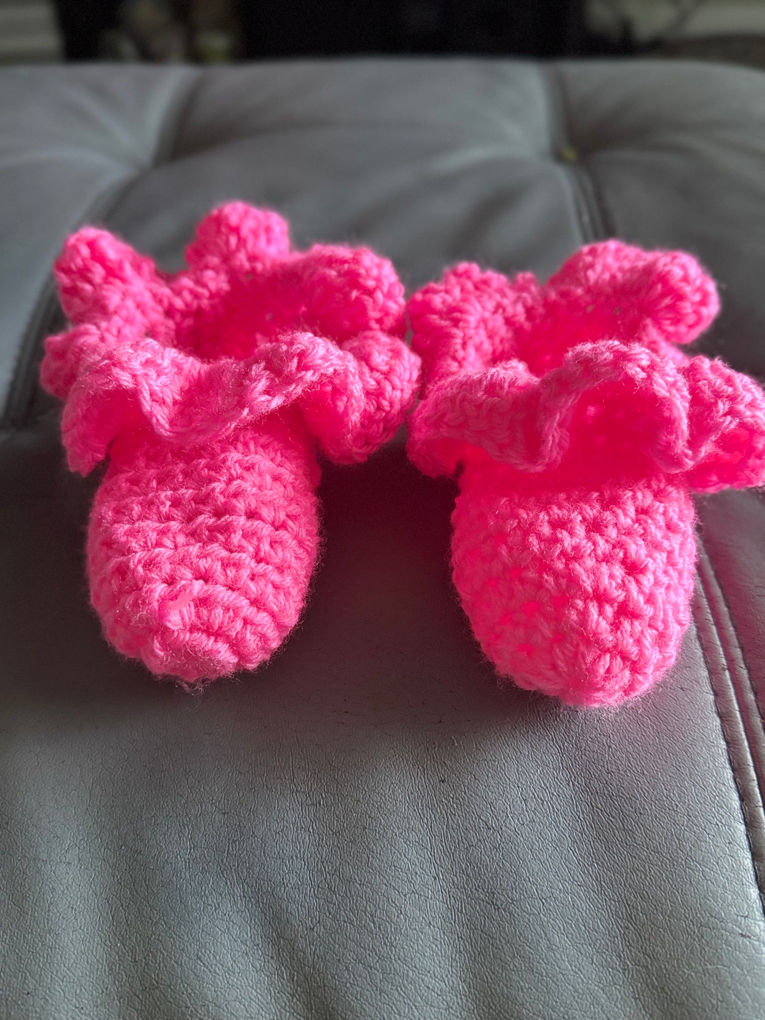 Hot Pink Ruffle Footies